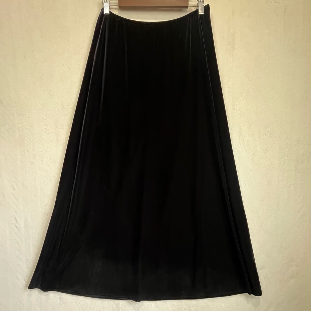 J.R. Nights Caliendo Black Velvet Maxi Skirt Sz Large 37" Long